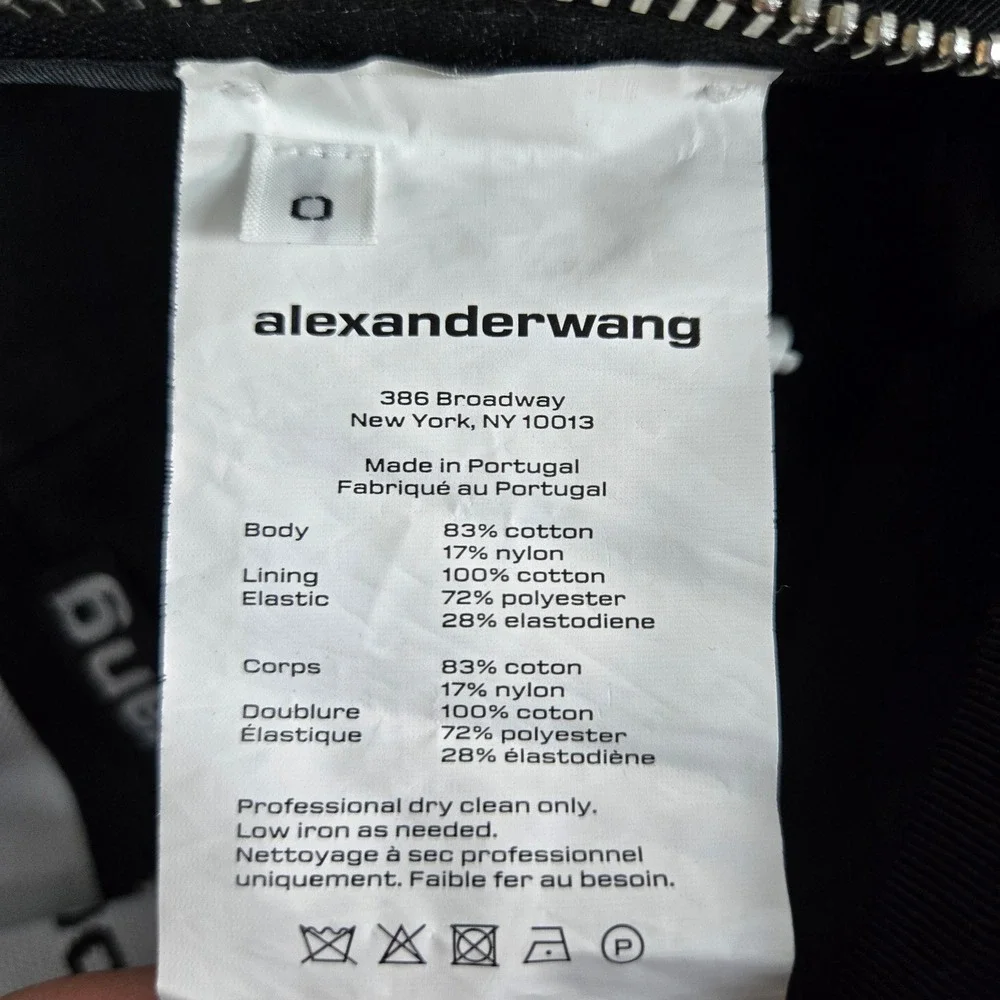 Alexander‎ Wang Black Logo Waistband Pleated Shorts Womens 0